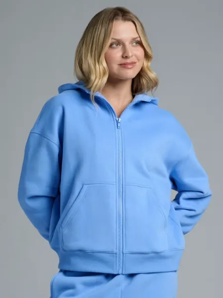 Basic Crop Zip Hoodie